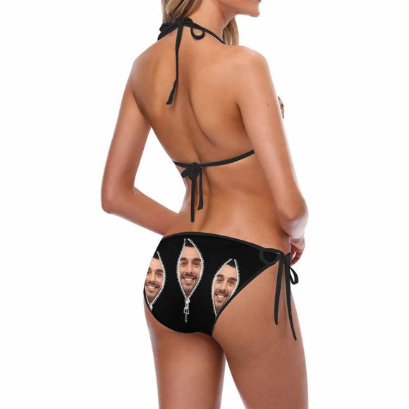 Picture of Custom Zipper Face Photo Bikini for Women - Multi Face Swimwear for Bachelorette Party - Summer Best Gift