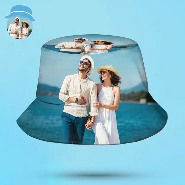 Picture of Custom Bucket Hat Unisex | Photo Bucket Hat | Personalize Summer Hats | Gift for Family | Best Gifts Idea for Birthday, Thanksgiving, Christmas etc.