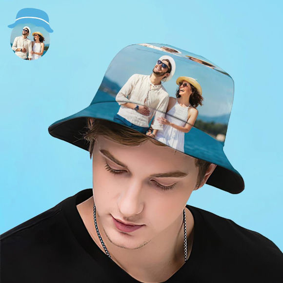 Picture of Custom Bucket Hat Unisex | Photo Bucket Hat | Personalize Summer Hats | Gift for Family | Best Gifts Idea for Birthday, Thanksgiving, Christmas etc.