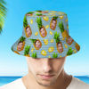 Picture of Personalized Photo Gift Funny Cartoon Pineapple Bucket Hat | Hawaiian Fisherman Hat | Best Gifts Idea for Birthday, Thanksgiving, Christmas etc.