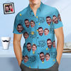Picture of Custom Face Photo Hawaiian Shirt - Custom Men's Face Shirt All Over Print Hawaiian Shirt - Number 1 Dad - Best Father's Day Gifts for Beach Party
