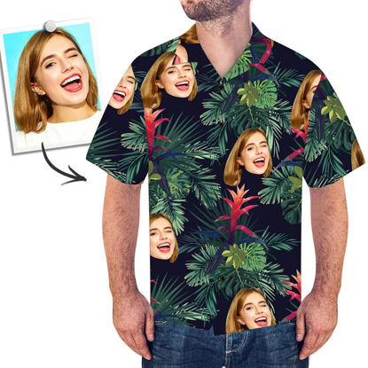 Picture of Custom Photo Face Hawaiian Shirt - Custom Photo Men's Short Sleeve Button Down Hawaiian Shirt - Best Gift for Boyfriend, Husband & Father