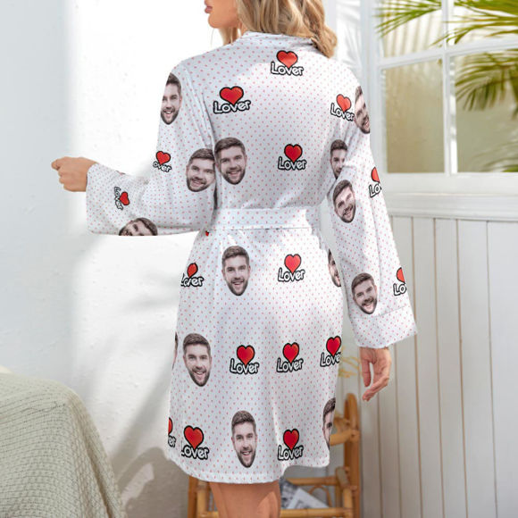 Picture of Custom  Face  Lover Nightgown Personalized Pajamas - Personalized Pet Photo Night Robe/Bathrobe - Birthdays & Christmas Gift