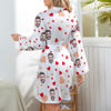 Picture of Custom  Face Red Heart Nightgown Personalized Face Photo Pajamas