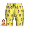 Picture of Custom Photo Face Men's Beach Pants - Personalized Face Photo with Drawstring - Multi Faces Quick Dry Swim Trunk, for Father's Day Gift or Boyfriend