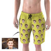 Picture of Custom Photo Face Men's Beach Pants - Personalized Face Photo with Drawstring - Multi Faces Quick Dry Swim Trunk, for Father's Day Gift or Boyfriend