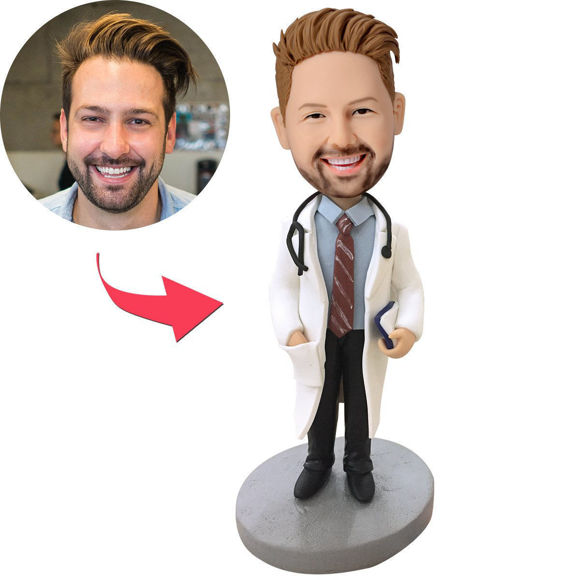 Picture of Custom Bobbleheads: Doctor With Stethoscope | Personalized Bobbleheads for the Special Someone as a Unique Gift Idea｜Best Gift Idea for Birthday, Thanksgiving, Christmas etc.
