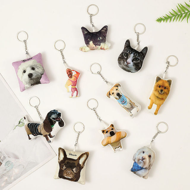 Picture of Custom 3D Photo Keychain - Personalized Photo Backpack Pendants - Personalized Dog Keychain - Cat Keychain Charm - Mini Pillow - Custom Gift