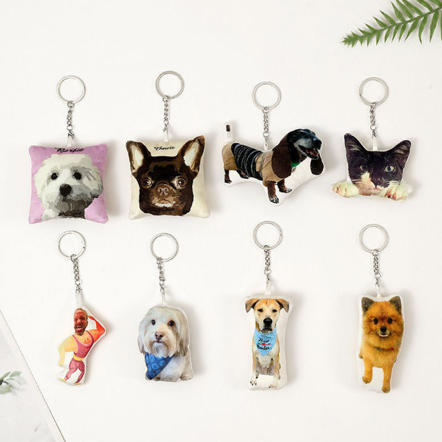 Picture of Custom 3D Photo Keychain - Personalized Photo Backpack Pendants - Personalized Dog Keychain - Cat Keychain Charm - Mini Pillow - Custom Gift