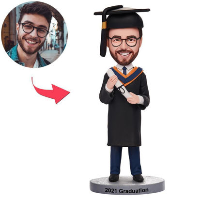 Picture of Custom Bobbleheads: Graduation Man | Personalized Bobbleheads for the Special Someone as a Unique Gift Idea｜Best Gift Idea for Birthday, Thanksgiving, Christmas etc.