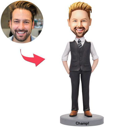 Picture of Custom Bobbleheads: Formally Dressed Man | Personalized Bobbleheads for the Special Someone as a Unique Gift Idea｜Best Gift Idea for Birthday, Thanksgiving, Christmas etc.