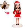 Picture of Custom Bobbleheads: Christmas woman | Personalized Bobbleheads for the Special Someone as a Unique Gift Idea｜Best Gift Idea for Birthday, Thanksgiving, Christmas etc.