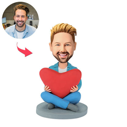 Picture of Custom Bobbleheads: Heart Man | Personalized Bobbleheads for the Special Someone as a Unique Gift Idea｜Best Gift Idea for Birthday, Thanksgiving, Christmas etc.
