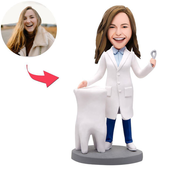 Picture of Custom Bobbleheads: Dentist Female | Personalized Bobbleheads for the Special Someone as a Unique Gift Idea｜Best Gift Idea for Birthday, Thanksgiving, Christmas etc.