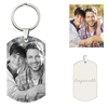 Picture of Personalized Stainless Steel Rectangular Pendant Photo Keychain -Custom Photo Keychain - Engraved Key Chain - Pet Lover Gift Father's Day
