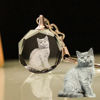 Picture of Personalized 2D or 3D Crystal Photo Keychain Gift in Octagon - Custom Photo Keychain - Pet Lover Gift