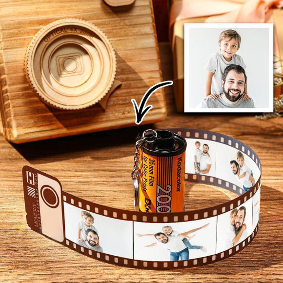 Picture of Multiple Optional Header Photos Memorial Album Personalized 5-20 Photos Keychain Film Camera Roll Custom Gifts For Best Daddy Fathers Day Gift