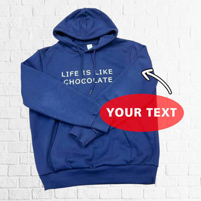 Picture of Custom Unisex Hoodie with Engraving Text - Long Sleeve Sweatshirt Hoodie - Best Gift for Couples, Friends and Family