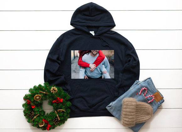Picture of Custom Unisex Photo Hoodie  - Long Sleeve Sweat Shirt - Best Gift Idea for Couples, Friends & Family