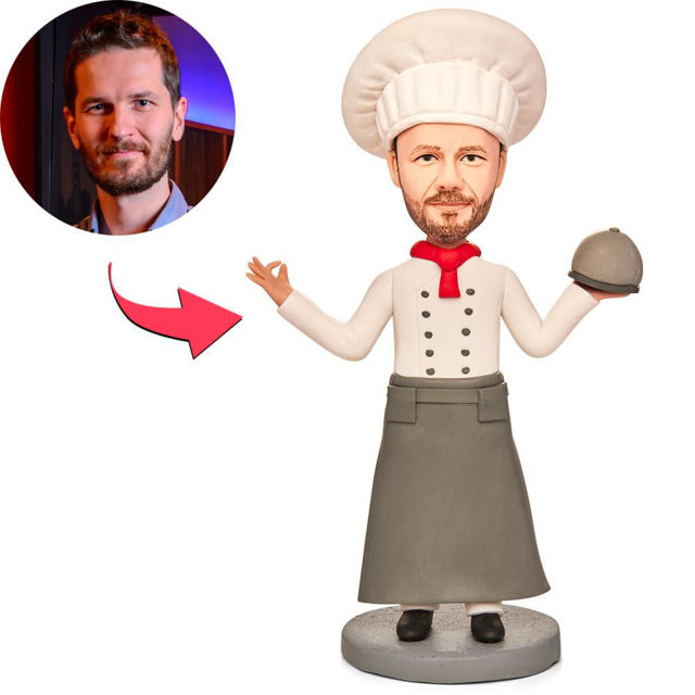 Picture of Custom Bobbleheads: Male Chef | Personalized Bobbleheads for the Special Someone as a Unique Gift Idea｜Best Gift Idea for Birthday, Thanksgiving, Christmas etc.