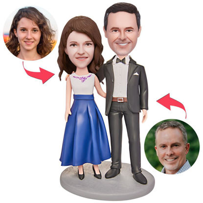 Picture of Custom Bobbleheads: Daddy with Daughter On Party Bobbleheads | Personalized Bobbleheads for the Special Someone as a Unique Gift Idea｜Best Gift Idea for Birthday, Thanksgiving, Christmas etc.