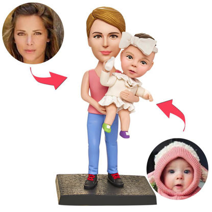 Picture of Custom Bobbleheads: Holding Doll Bottle Bobbleheads | Personalized Bobbleheads for the Special Someone as a Unique Gift Idea｜Best Gift Idea for Birthday, Thanksgiving, Christmas etc.