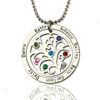 Picture of Personalized Circle Family Tree Birthstone 7 Names Necklace - Customize With Any Name or Birthstone | Custom Family Members Necklace 925 Sterling Silver
