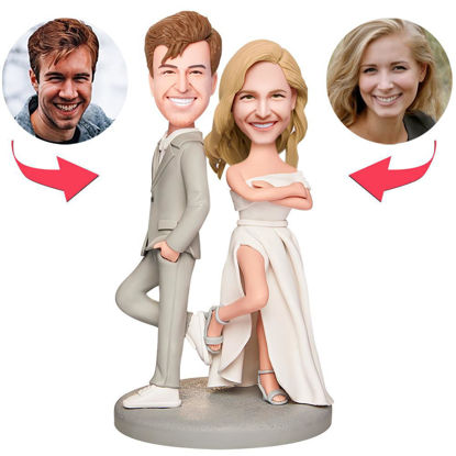 Picture of Custom Bobbleheads: Wedding Gift Husband and Wife Partner Bobbleheads | Personalized Bobbleheads for the Special Someone as a Unique Gift Idea｜Best Gift Idea for Birthday, Thanksgiving, Christmas etc.