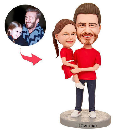 Picture of Custom Bobbleheads: Happy Father Daughter Bobbleheads | Personalized Bobbleheads for the Special Someone as a Unique Gift Idea｜Best Gift Idea for Birthday, Thanksgiving, Christmas etc.