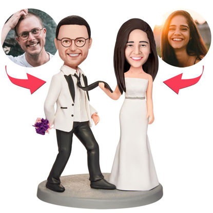 Picture of Custom Bobbleheads: Wedding Gift Get Married Together Bobbleheads | Personalized Bobbleheads for the Special Someone as a Unique Gift Idea｜Best Gift Idea for Birthday, Thanksgiving, Christmas etc.