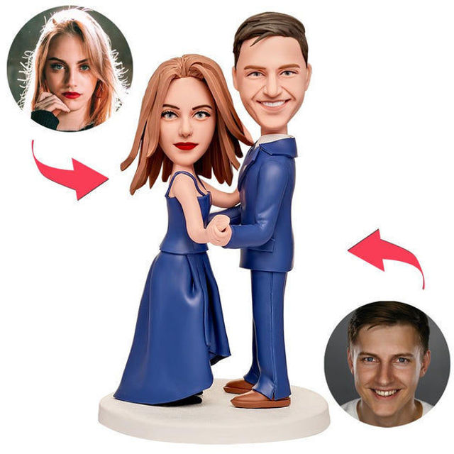 Picture of Custom Bobbleheads: Formal Duet Wedding Anniversary Bobbleheads | Personalized Bobbleheads for the Special Someone as a Unique Gift Idea｜Best Gift Idea for Birthday, Thanksgiving, Christmas etc.