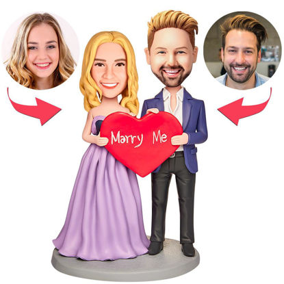 Picture of Custom Bobbleheads: Wedding Gift Marry Me Bobbleheads | Personalized Bobbleheads for the Special Someone as a Unique Gift Idea｜Best Gift Idea for Birthday, Thanksgiving, Christmas etc.
