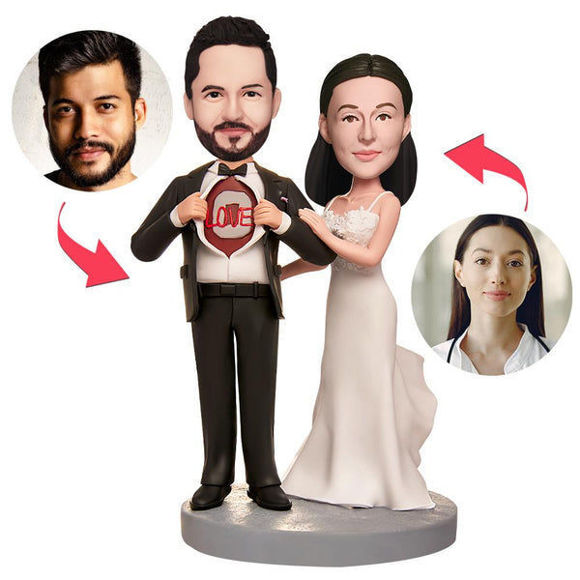 Picture of Custom Bobbleheads: Couples in Wedding Dresses Bobbleheads | Personalized Bobbleheads for the Special Someone as a Unique Gift Idea｜Best Gift Idea for Birthday, Thanksgiving, Christmas etc.