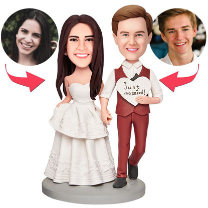 Picture of Custom Bobbleheads: Wedding Gift Just Married Bobbleheads | Personalized Bobbleheads for the Special Someone as a Unique Gift Idea｜Best Gift Idea for Birthday, Thanksgiving, Christmas etc.
