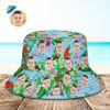 Picture of Custom Face Hat | Tropical Flower Print Hawaiian Fisherman Hat | Bucket Hat | Best Gifts Idea for Birthday, Thanksgiving, Christmas etc.