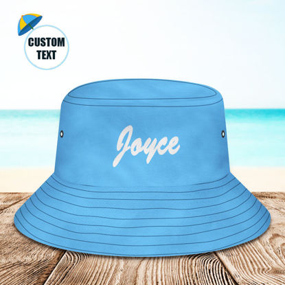 Picture of Custom Bucket Hat | Bucket Hat with Text | Personalize Wide Brim Outdoor Summer Cap |  Hats Gift for Lover | Best Gifts Idea for Birthday, Thanksgiving, Christmas etc.