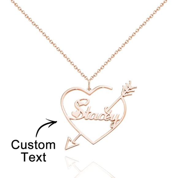 Picture of Personalized Name Necklace in 925 Sterling Silver - Custom Name Necklace | Customized Name Necklace with Love Heart