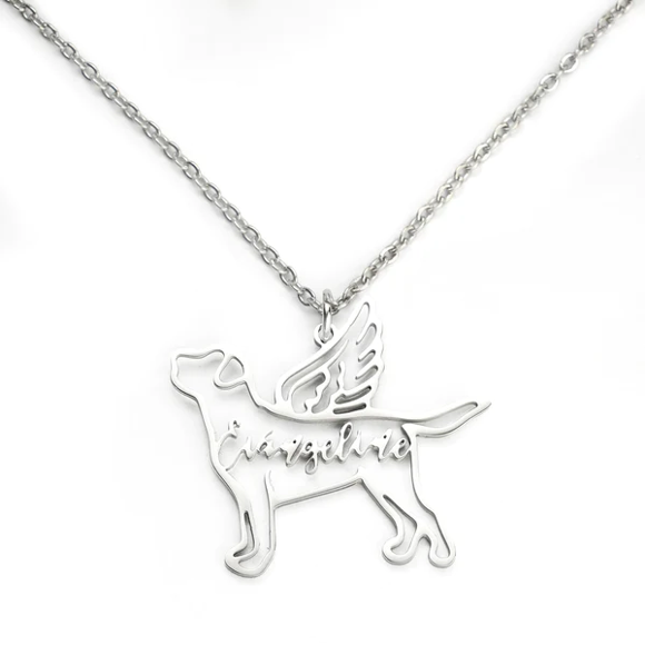 Picture of Personalized Name Necklace in 925 Sterling Silver - Custom Name Necklace | Customized Name Necklace With Pet