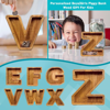 Picture of Custom Wooden Piggy Bank for Kids and Adults - Personalized Piggy Banks 26 Alphabet Letter A - Transparent Money Saving Box for Boys and Girls