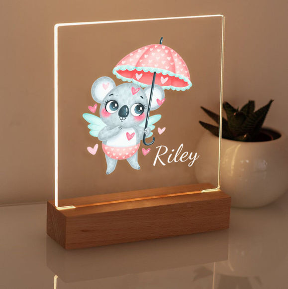 Picture of Umbrella Koala Night Light｜Personalized It With Your Kid's Name｜Best Gift Idea for Birthday, Thanksgiving, Christmas etc.