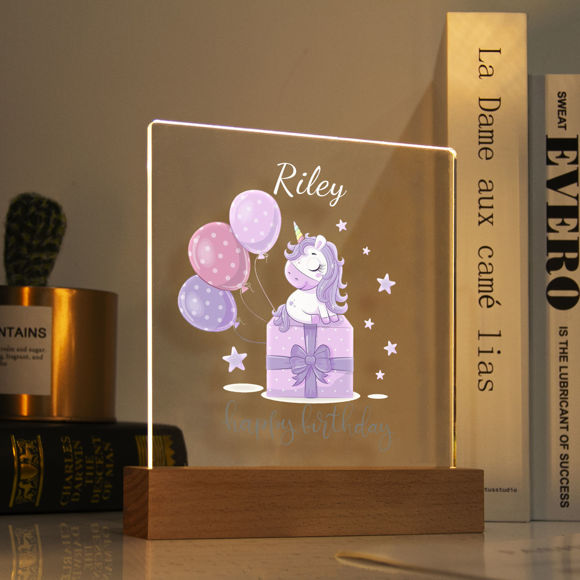 Picture of Birthday Unicorn Night Light｜Personalized It With Your Kid's Name｜Best Gift Idea for Birthday, Thanksgiving, Christmas etc.