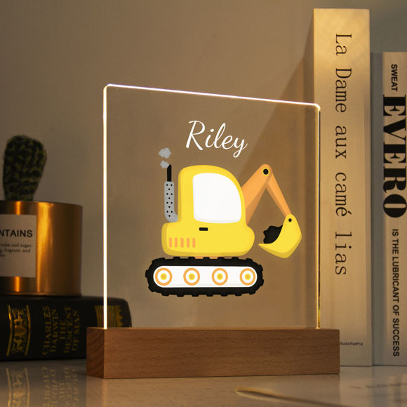 Picture of Forklift Night Light｜Personalized It With Your Kid's Name｜Best Gift Idea for Birthday, Thanksgiving, Christmas etc.