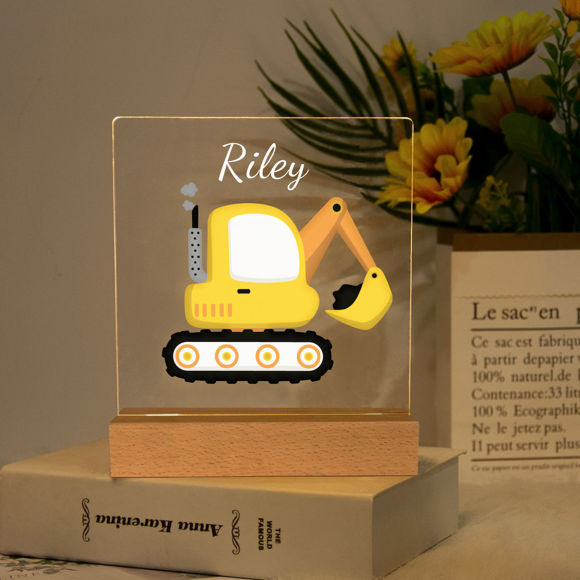 Picture of Forklift Night Light｜Personalized It With Your Kid's Name｜Best Gift Idea for Birthday, Thanksgiving, Christmas etc.