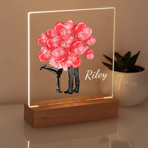 Picture of Heart Balloon Night Light｜Personalized It With Your Kid's Name｜Best Gift Idea for Birthday, Thanksgiving, Christmas etc.