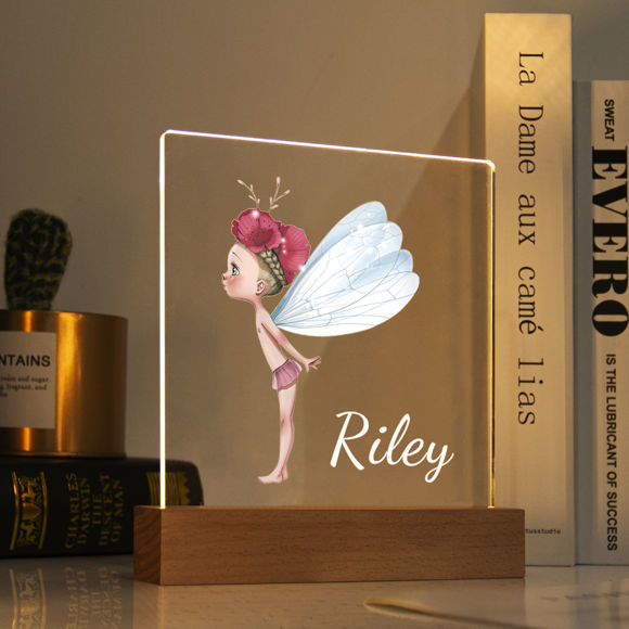 Picture of Flower Fairy Night Light｜Personalized It With Your Kid's Name｜Best Gift Idea for Birthday, Thanksgiving, Christmas etc.