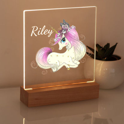 Picture of Lying Unicorn Night Light｜Personalized It With Your Kid's Name｜Best Gift Idea for Birthday, Thanksgiving, Christmas etc.