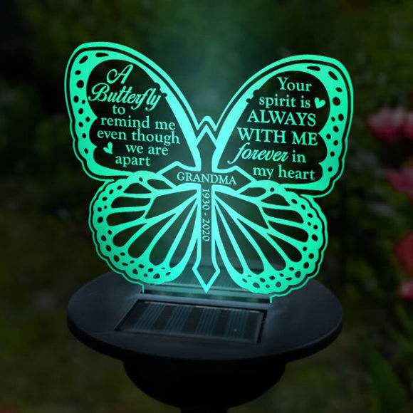 Picture of Personalized Solar Night Light ｜ Butterfly Type A ｜ Customized Garden Solar Light for Memorial