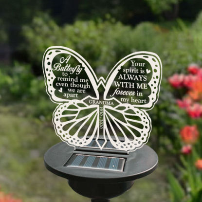 Picture of Personalized Solar Night Light ｜ Butterfly Type A ｜ Customized Garden Solar Light for Memorial