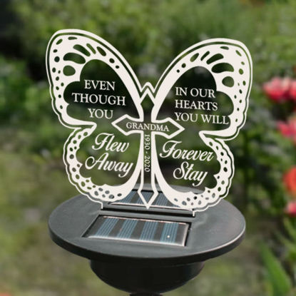 Picture of Personalized Solar Night Light ｜ Butterfly Type D ｜ Customized Garden Solar Light for Memorial