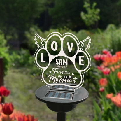Picture of Personalized Solar Night Light ｜ Paw ｜Customized Garden Solar Light for Memorial